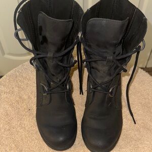 Sorel Black Lace-Up Women's Combat Boots